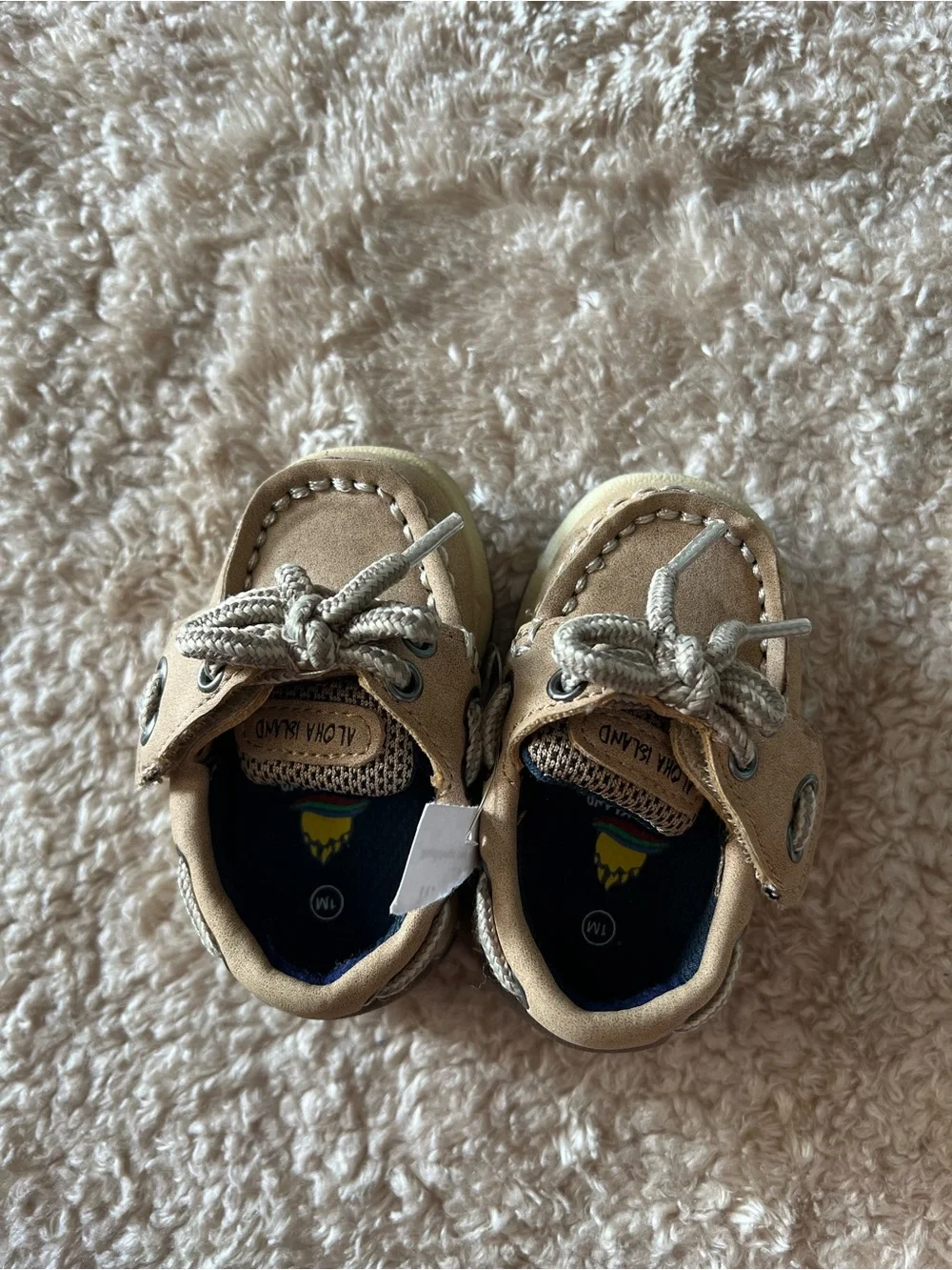 Aloha Island Kids Tan Moccasin Boat Shoes